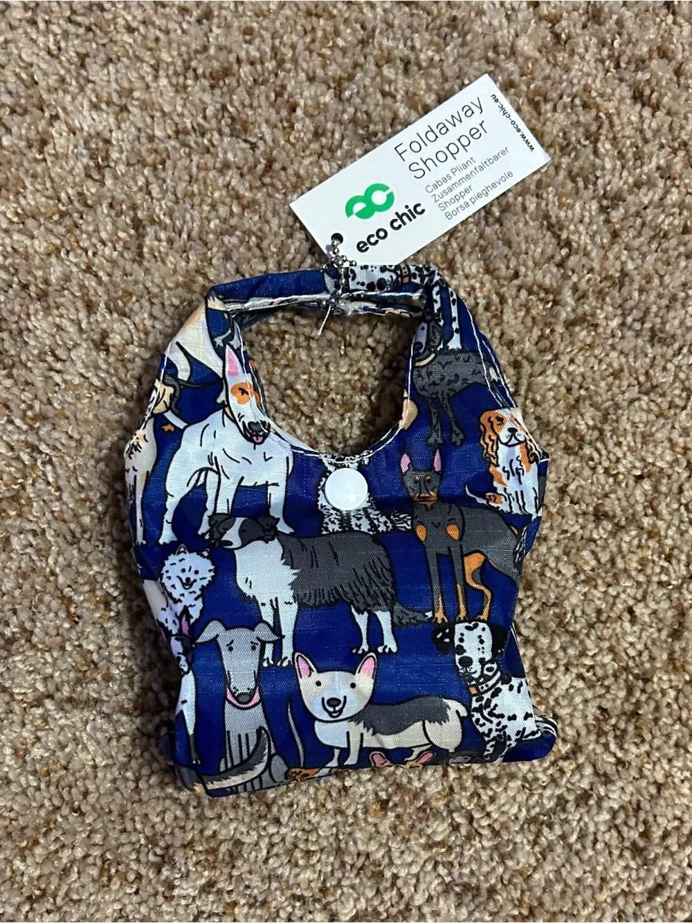 eco chic Foldaway Shopper - Dog Print